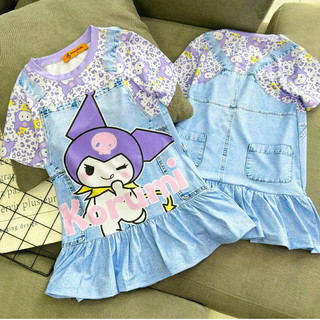 Váy đầm jean yếm bé gái size đại vải thun lạnh Jennie kids J508