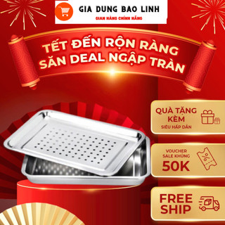 Khay úp ly khay úp chén 2 lớp inox kích thước 36 x 27 cm