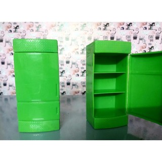 Mô hình tủ lạnh mini nhựa trang trí cho búp bê