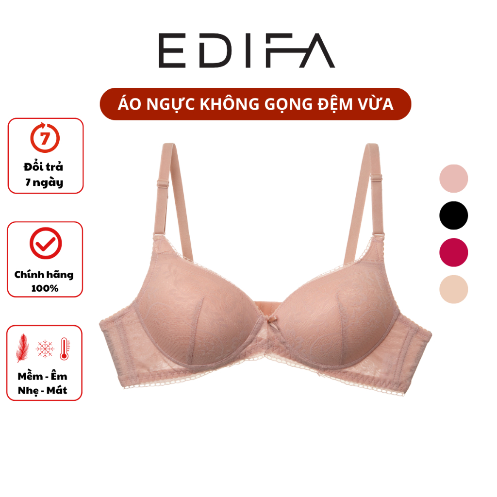 Áo lót ngực nữ Lorencia không gọng đệm vừa phối ren tinh tế GLK 183