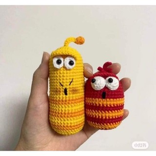  Móc khóa len ấu trùng tinh nghịch handmade, móc khóa larva, móc khóa dễ thương, quà tặng thủ công cho bạn bè