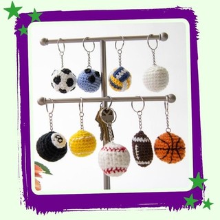 (Hàng có sẵn) Móc khóa len hình quả bóng handmade, Móc khóa dễ thương bóng đá, bóng rổ, bóng chuyền, quà tặng handm