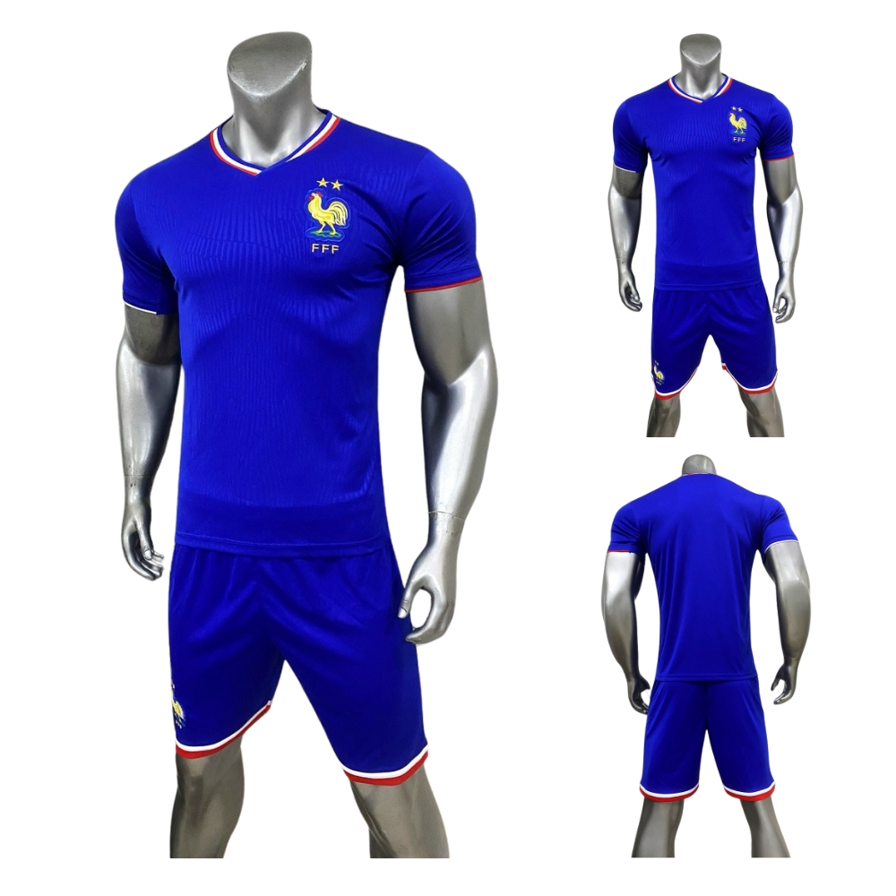 Quần áo đá banh Pháp Euro 2024 màu xanh CÓ IN TÊN SỐ