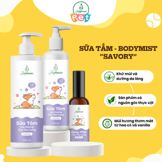  Sữa tắm cho chó mèo Julyhouse Pet 150ml 500ml Savory hương thơm từ hoa cỏ kết hợp vanilla khử mùi lưu hương lên đến 3 ng 