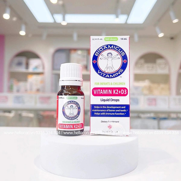 BioAmicus Vitamin D3 K2 MK7 10ml [chính hãng có tem tích điểm]