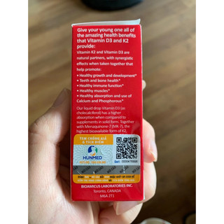 BioAmicus Vitamin D3 K2 MK7 10ml [chính hãng có tem tích điểm]
