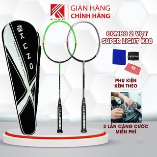 Combo 2 Cây Vợt Cầu Lông Chính Hãng KUNO 6U Siêu Nhẹ 75G Khung Carbon Cao Cấp, Công Thủ Toàn Diện