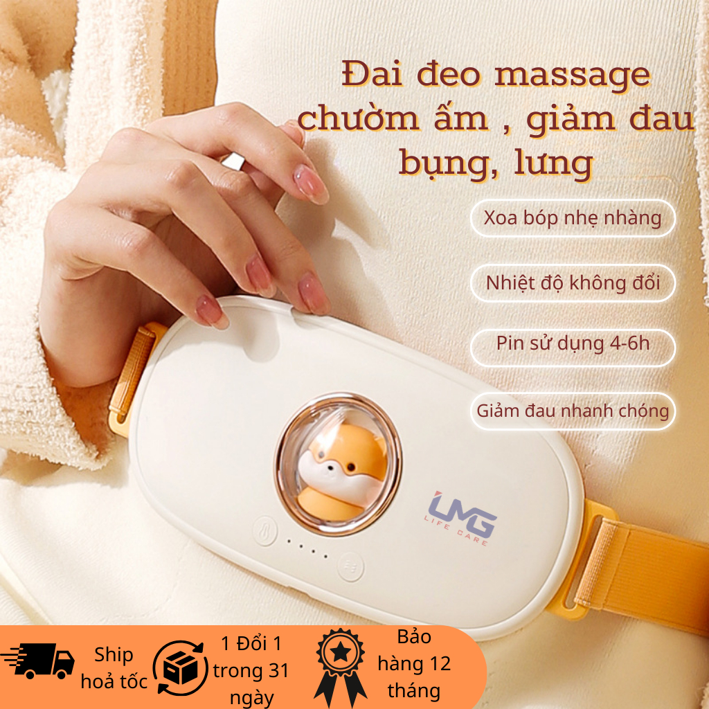 Đai đeo massage chườm ấm giảm đau bụng kinh nguyệt UMG túi làm ấm bụng tử