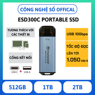 Ổ cứng di động ssd gắn ngoài esd300 512gb/1tb/2tb transcend