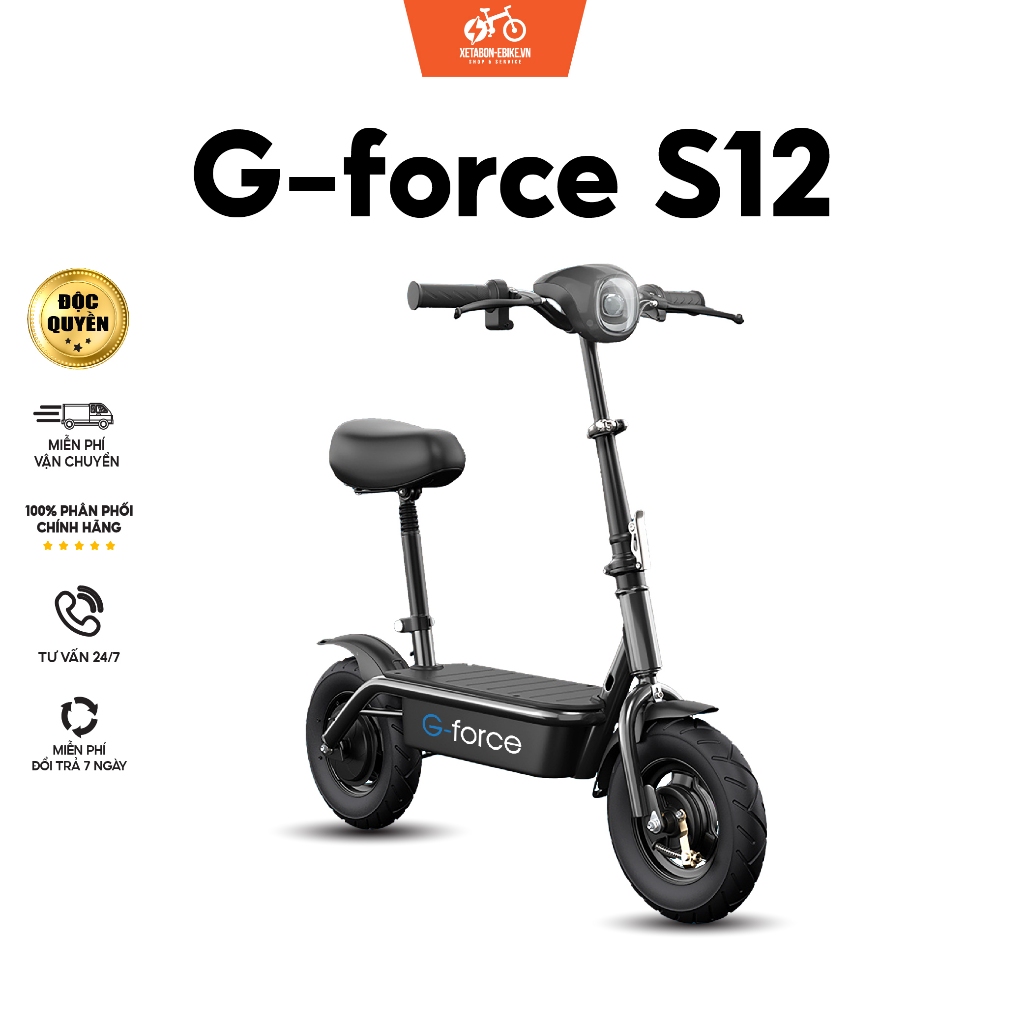 Xe SCOOTER điện G-FORCE S12 , Xe điện gấp gọn , động cơ 350W , Dung lượng ắc quy 11.9Ah - Bảo hành chính hãng 12 háng