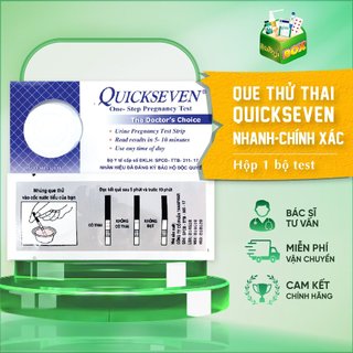 Que thử thai sớm Quickseven/ Power Test (Hộp 1 Que + Cốc) - Độ nhạy cao, chính xác, an toàn