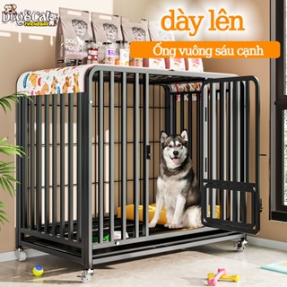 Chuồng Chó Vuông Ống Thép Mạ Kẽm Cao Cấp Size Đại Cho Thú Cưng Lồng Chó Ống Vuông Dày Dặn Chắc Chắn Có Bánh Xe