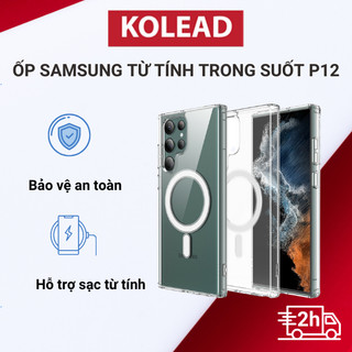 Ốp điện thoại trong suốt KOLEAD P12 hỗ trợ sạc không dây dành cho Samsung Galaxy S22 + Ultra S23 + Ultra FE S24 + Ultra
