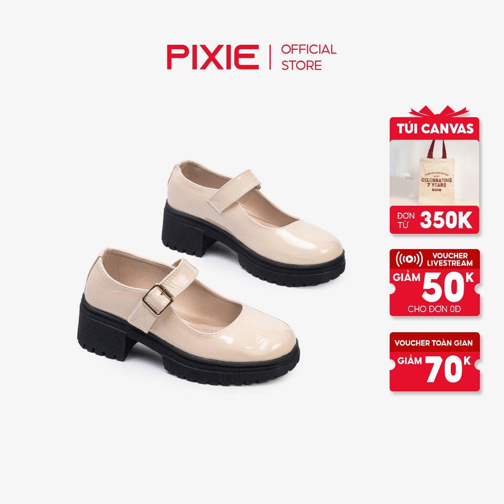 Giày Cao Gót Oxford 5cm Quai Cài Ngang E145- Pixie