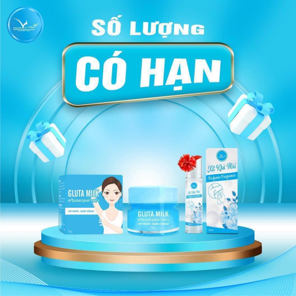 Giảm thâm gluta milk thái lan, kem giảm thâm nách gluta milk mua 1 tặng 1, giảm thâm nách gluta milk