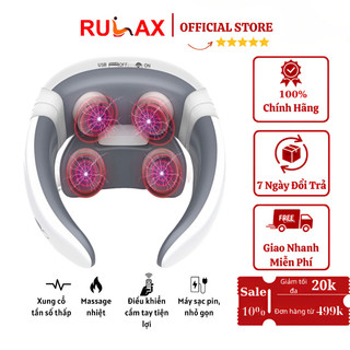 Máy massage cổ vai gáy rukax, massage xung điện 5 chức năng có massage kim châm điện hợp làm nóng giảm đau trị liệu