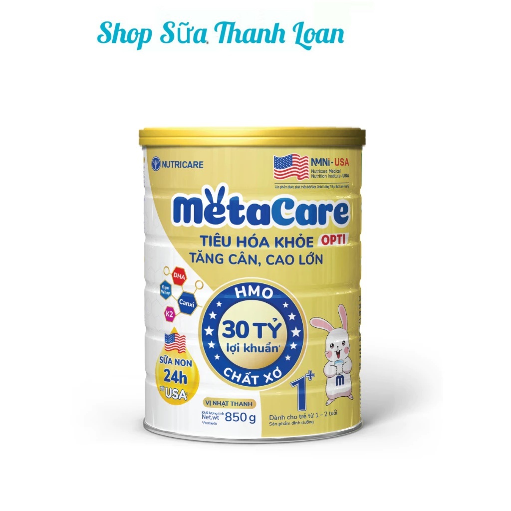 [HSD T3-2026] COMBO 3 LON Sữa Bột Nutricare Metacare OPTI 1+ 850g - Tiêu Hoá Khoẻ, Tăng Cân Cao Lớn.