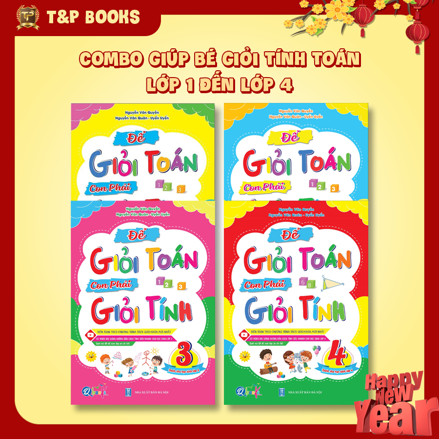 Sách - Combo sách giúp bé giỏi tính giỏi toán lớp 1,2,3 và 4 (4 cuốn)