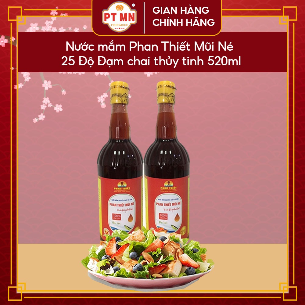 Nước mắm nguyên chất cá cơm Phan Thiết - Mũi Né 25 Độ Đạm, 520ml - Sản phẩm OCOP 4 Sao Bình Thuận