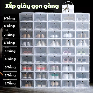 Kệ Để Dép Bằng Nhựa Mica Nắp Trong Suốt Size Lớn Chịu Lực Tốt (hàng có sẵn)