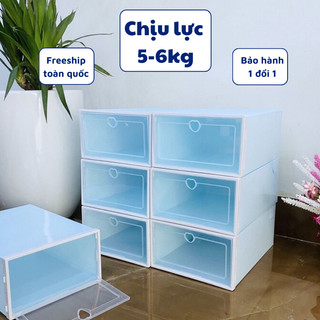 Combo 5 Hộp Đựng Giầy Nhựa Trong Suốt Thông Minh Với Nắp Nhựa Cứng Lắp Ráp