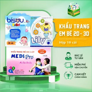 Khẩu trang y tế cho bé (2D/3D) -  An toàn, Thoải mái, Dễ chịu, Đủ lứa tuổi