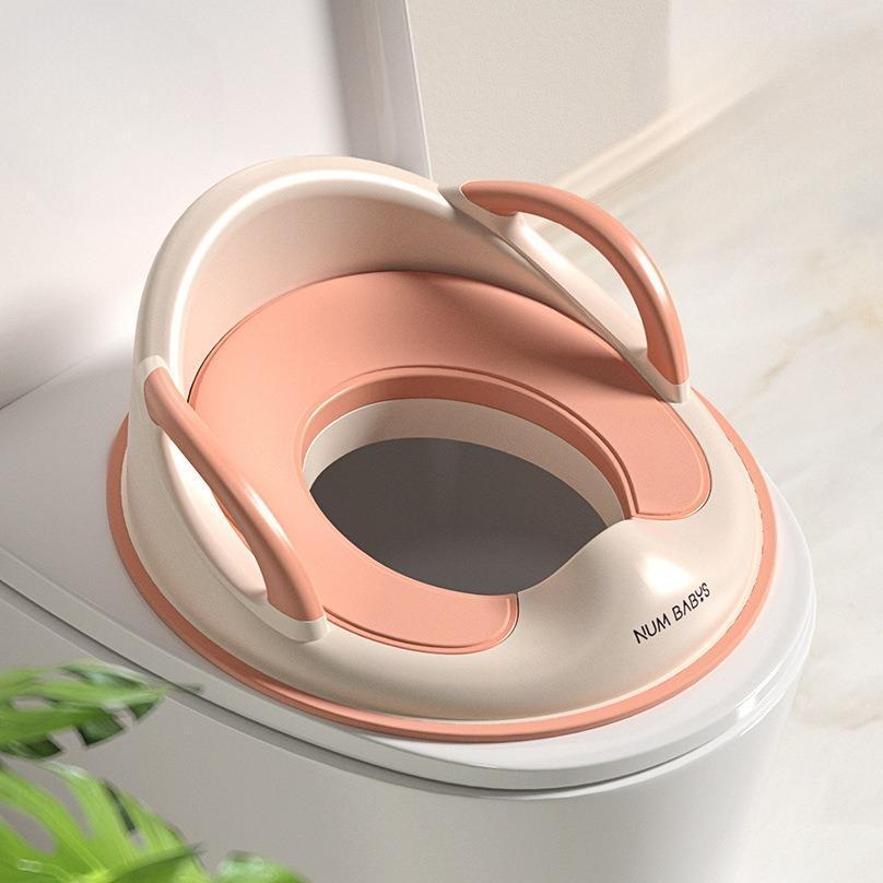 Bệ Thu Nhỏ Bồn Cầu Cho Bé Ngồi Trên Toilet Đi Vệ Sinh Tự Lập Numbabys Cao Cấp, Chống Trơn Trượt, Thoáng Mát Có Tay Nắm