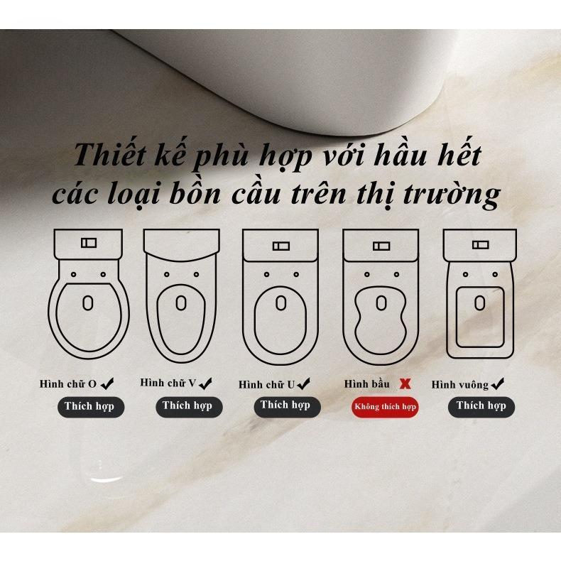 Bệ Thu Nhỏ Bồn Cầu Cho Bé Ngồi Trên Toilet Đi Vệ Sinh Tự Lập Numbabys Cao Cấp, Chống Trơn Trượt, Thoáng Mát Có Tay Nắm