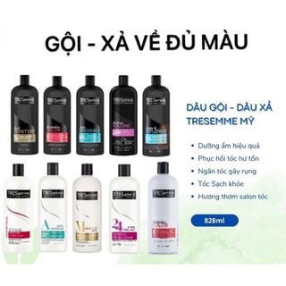 Dầu gội dầu xả tresemme 828ml 1,15l hàng mỹ