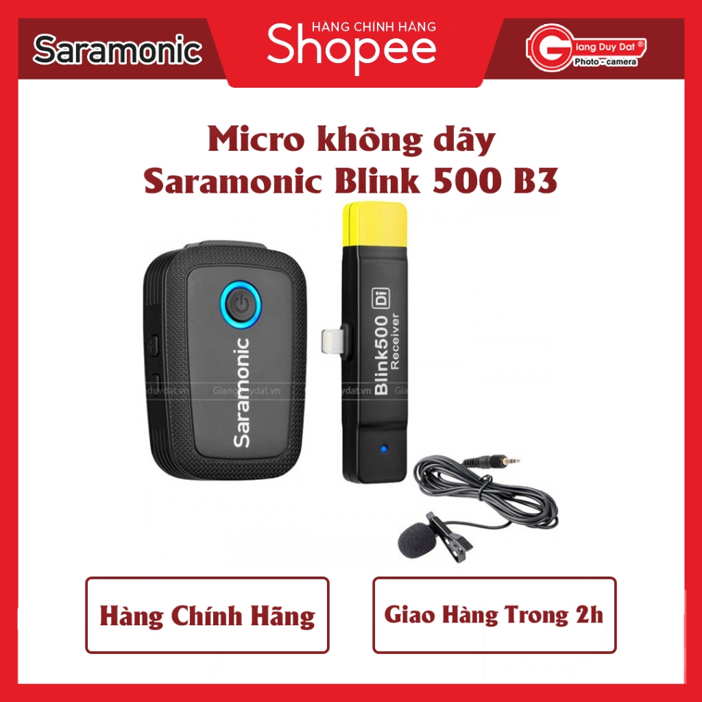 Micro không dây cho Iphone Saramonic Blink 500 B3 - Chính Hãng