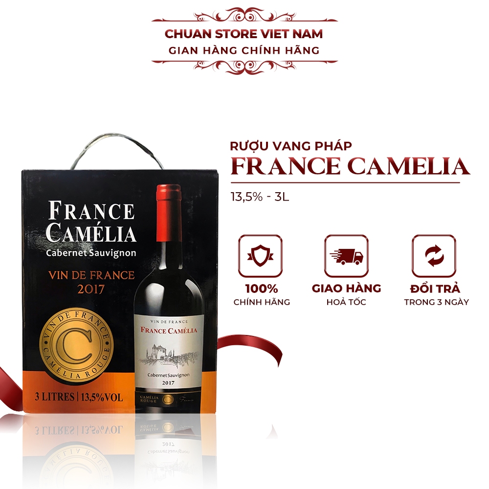 Rượu vang bịch Pháp France Camelia 13.5% hộp 3 lít nhập khẩu chính hãng