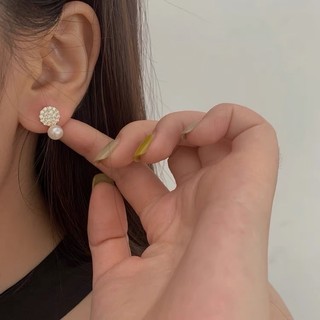 Bông tai vintage nụ tròn đá ngọc