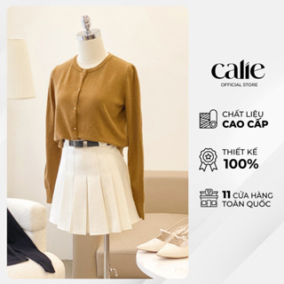 Áo len cardigan nữ mỏng cổ tròn len mịn mỏng nhẹ cài khuy trước phong cách hàn quốc CALIE AL131