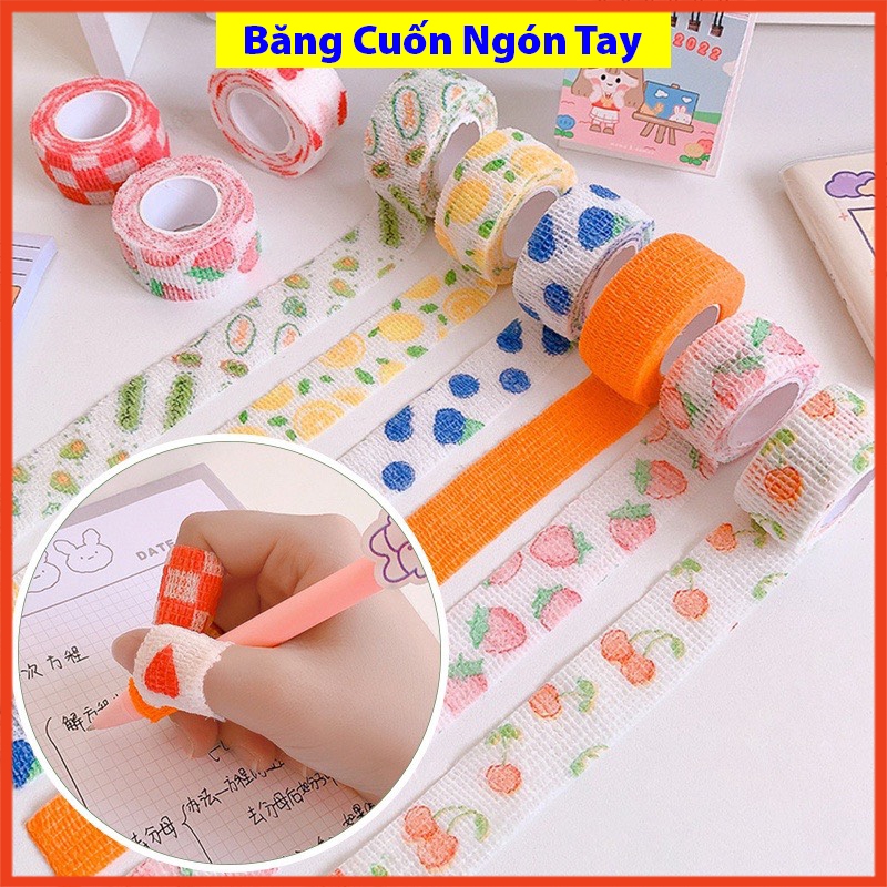 Băng Dán Quấn Ngón Tay Viết Chữ ,Co Dãn Tự Dính Chóng Mài Mòn Cuộn Nhiều Mẫu Mã Dễ Thương Dễ Lựa Chọn