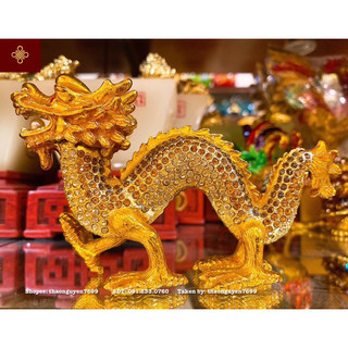 Tượng rồng phong thuỷ hợp kim vàng