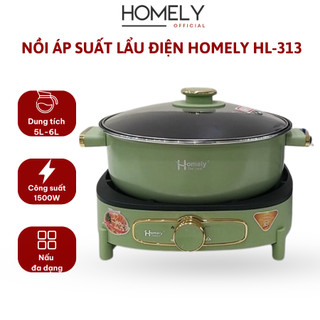 Chảo điện đa năng Homely HL-853 công suất 1500W, nấu lẩu, chiên, xào luộc hấp cỡ lớn