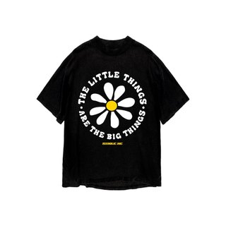 Áo thun in hình unisex nam nữ teeholic cotton cao cấp phong cách retro y2k hoa cúc màu đen trắng THS091223_233