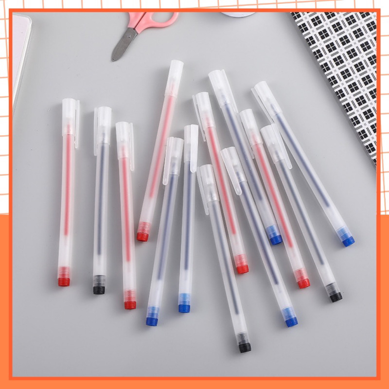 Bút Gel 0.5mm Vỏ Nhám Viết Trơn Nét Mảnh Full Màu
