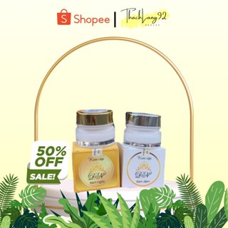 (Tặng Mặt Nạ) Combo Kem Dưỡng Trắng Da Mặt DN 20 Gram, Kem Face DN Ngày Và Đêm Trắng Hồng, Làm Mờ Thâm Nám Tàn Nhang