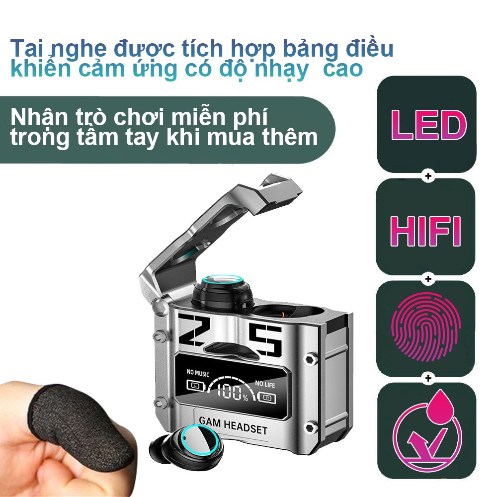 Tai Nghe Bluetooth Không Dây Gaming M25 phong cách cơ khí Kháng nước Chống ồn sử dụng cảm ứng âm thanh cực hay