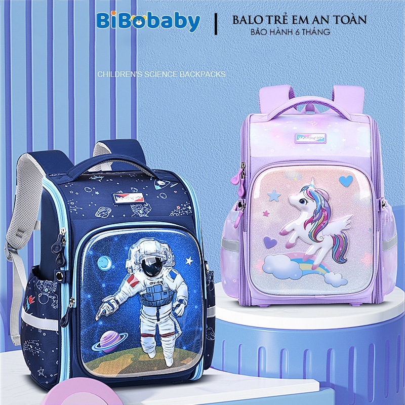 Balo học sinh tiểu học chống gù lưng cho bé đi học lớp 1 2 màu sắc ngộ nghĩnh dễ thương BF18-132