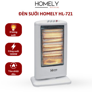 Quạt sưởi 3 bóng Homely, góc quay rộng, tỏa nhiệt đều, không gây khô da, an toàn