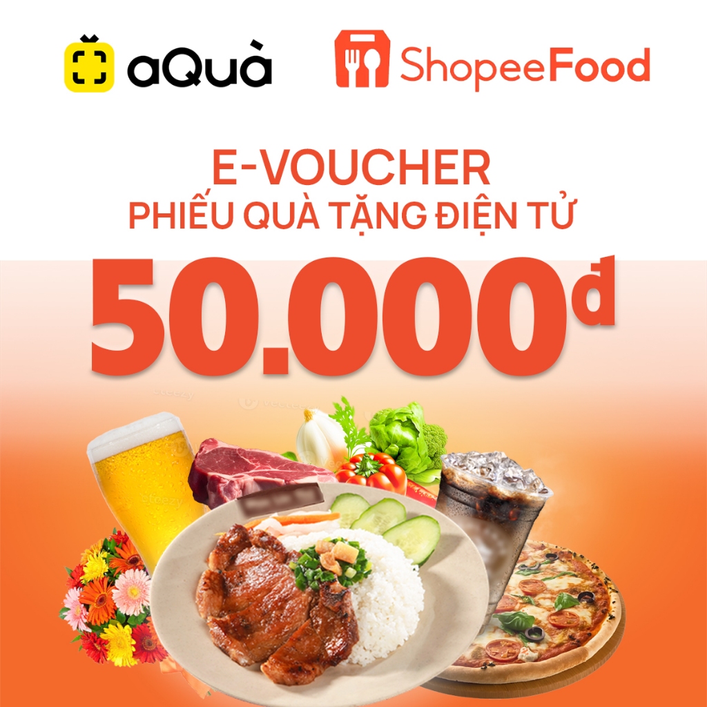Phiếu quà tặng ShopeeFood 50K -Toàn quốc - Sử dụng được cho toàn bộ dịch vụ trên sàn ShopeeFood