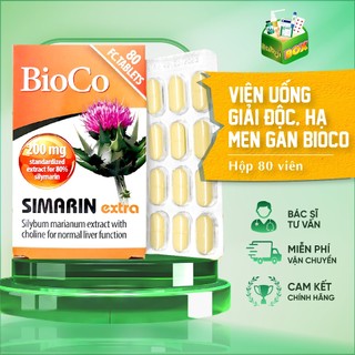 Viên uống giải, thải độc, hạ men gan, bổ gan - BioCo Simarin Extra (Hộp 80v)