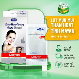 [CHÍNH HÃNG HÀN QUỐC] Miếng dán mũi lột mụn cám than hoạt tính Mayan (Hộp 4 Miếng)