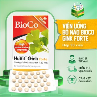 [Nhập Âu] BioCo HuVit Gink forte (Hộp 90 viên) - Bổ não, Hoạt huyết, Tăng cường trí nhớ