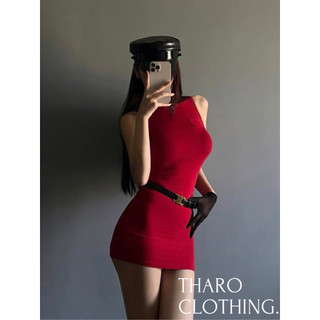 Đầm nữ body cổ lọ sát nách basic - tharo clothing