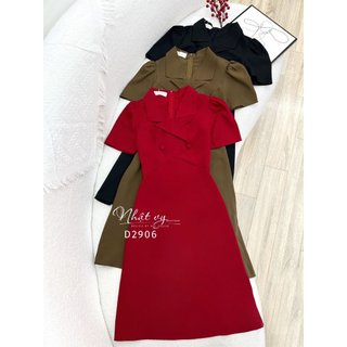 Đầm công sở bigsize Maihouse cổ vest dáng ôm đính cúc chất lụa phù hợp đi chơi dự tiệc sang chảnh thanh lịch - D2906
