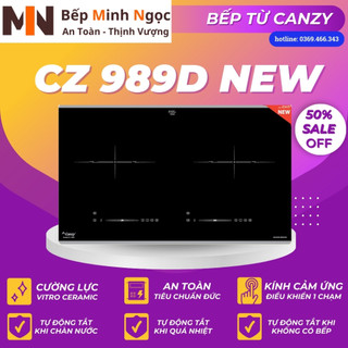 Bếp từ canzy CZ 989D NEW bếp từ đôi cao cấp công nghệ Đức mặt kính cường lực chống xước điều khiển vuốt chạm