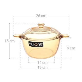 Nồi thủy tinh visions 1.5l - vs-1.5/cl1